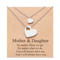 Wilacia Mum Gifts from Daughter Mother and Daughter Necklace Mother Daughter Gifts from Mum Heart Matching Jewelry Gifts for Mum from Daughter WB004-mother2